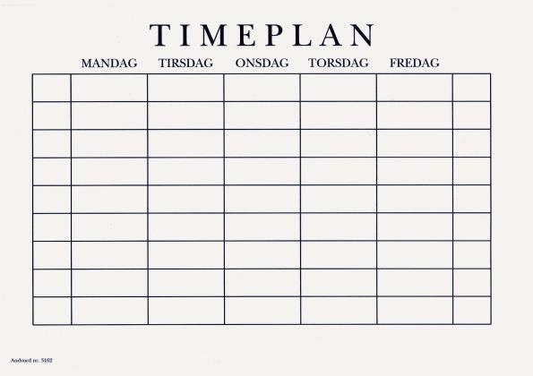 209100  3162 Timeplan A5 gangetabell 